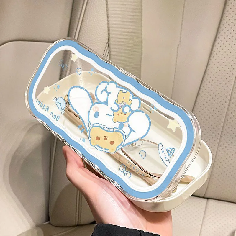 

Hello Kitty Cinnamoroll Glasses Case Kawaii Cute Creative Portable Myopia Glasses Storage Box Kuromi Melody Case Girls Gifts