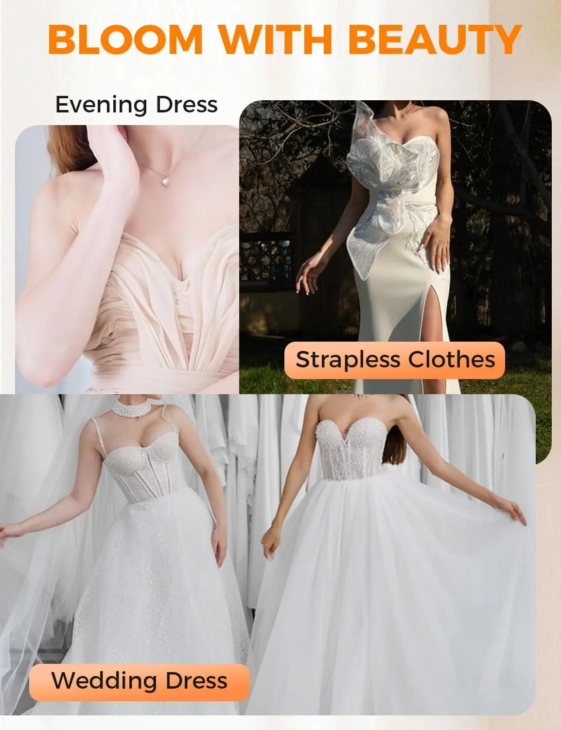 حمالة صدر نسائية لاصقة، حمالة صدر بدون حمالات بدون ظهر، حمالة صدر لاصقة غير مرئية لفستان بدون ظهر