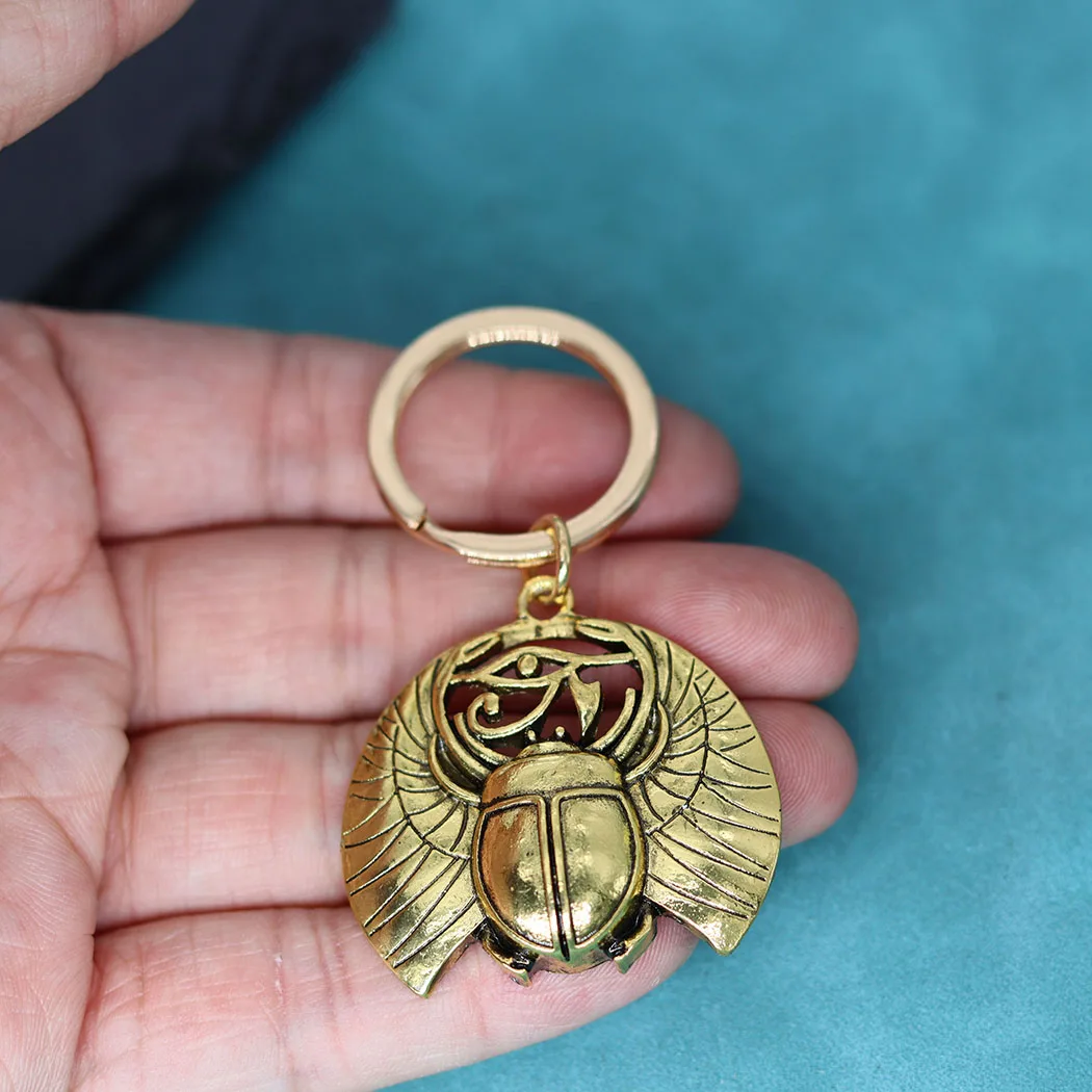 Evil Eyes Eye Of Horus Egyptian Insect Beetle Pendant Keychain Gothic Scarab Key Chains For Men Women Viking Amulet Jewelry Gift