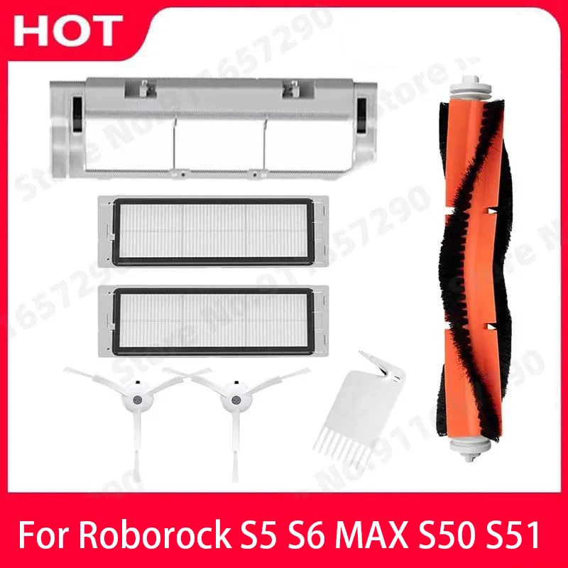 For Xiaomi 1S Roborock S6 S5 S60 S65 S5 S50 S55 E25 E35 Main Brush White HEPA