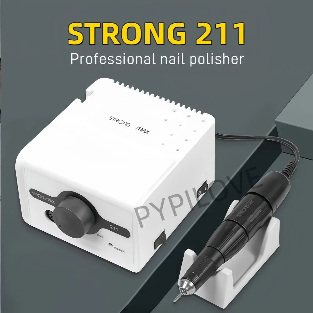Professional Nail Drill Machine STRONG 211 Micro Host + 35K 40K 45K STRONG210 102L 105L H200 Electric Handle Nail File Equipment