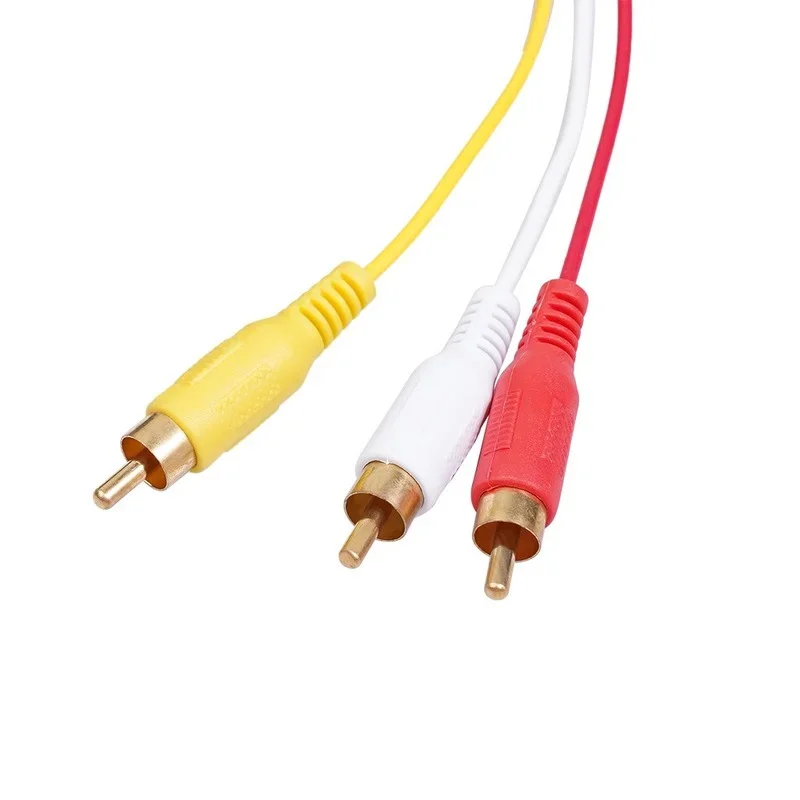 1.8M Đen HDMI-Tương Thích Nam Sang 3 Đầu RCA Video Âm Thanh Thành Phần AV Cáp Video Cáp Chuyển Đổi Thành Phần