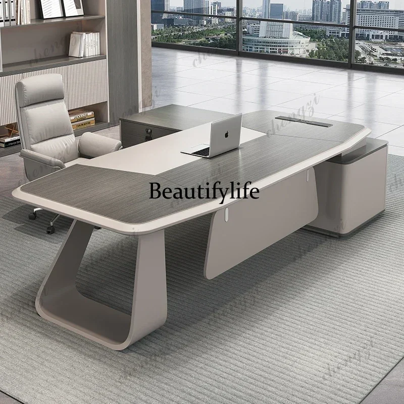 M9344 Light Luxury Modern Office Desk Boss Designer Conference Asthetic Office Desk Executive Secretary Mesa De
