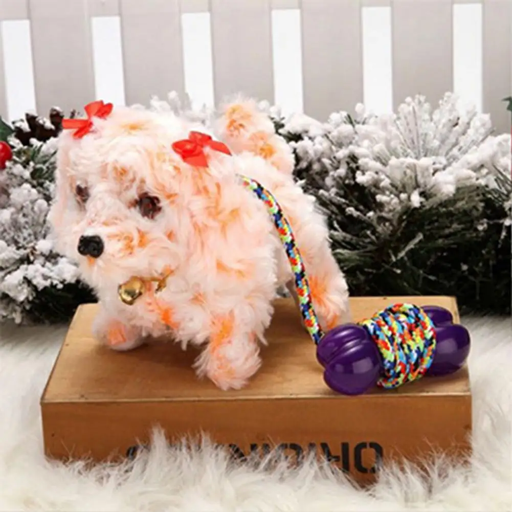 Creative Electric Plush Dog Realistic Simulation Pet Toy with Traction Rope Electric Puppy Doll Animal Plush Toy  Soothe Toy