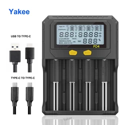 USB battery charger 18650 Smart  charger with LCD for 3.7V 4.2V 1.2V AAA LiFePo4 21700 Li-ion NiMH