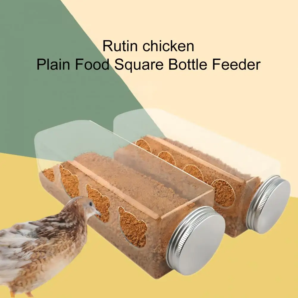 Chicken Feed Dispenser Easy to Clean Bottle Lid Design Rain-Proof Poultry Bird Chicken Ground Feeder Chicken Feeder Feed