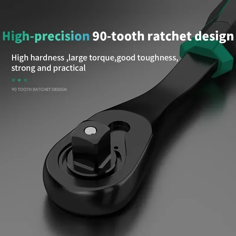 Imagem -05 - Multi-function Drive Ratchet Wrench Faça Você Mesmo Ferramenta de Mão Ratchet Handle Chave Soquete 90-tooth 2