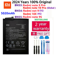 100% Original 5020mAh BN53 BN54 BN55 Replacement Battery For Xiaomi Redmi note 9 10 Pro 9S Redmi 10X 4G Bateria Phone Batteries