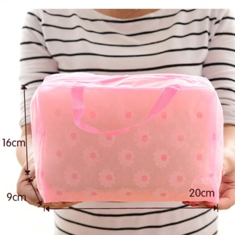 Color Swimming Bags Sports Travel Bathing Storage Bag Women Floral Transparent Organizer Clear PVC with Phone Pocket for Outdoor