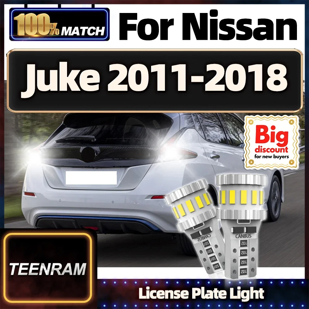 

Roadsun For Nissan Juke 2011 2012 2013 2014 2015 2016 2017 2018 2PCS LED License Plate Light Bulbs License Plate Lamp Ampoules
