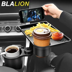BLALION Car Cup Holder Expander Tray Multi-Function Drink Holder with Food Table 360 Degree Adjustable Snack Tray Phone Holder