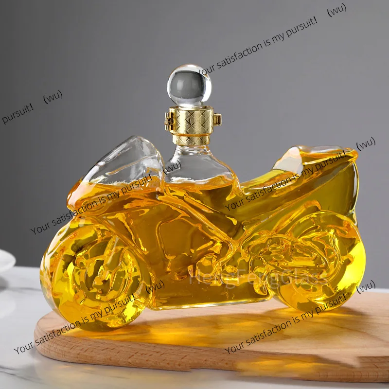 

Моделирование мотоцикла, стеклянная бутылка для сверкающего вина, креативный прозрачный уплотнительный графин из боросиликатного стекла