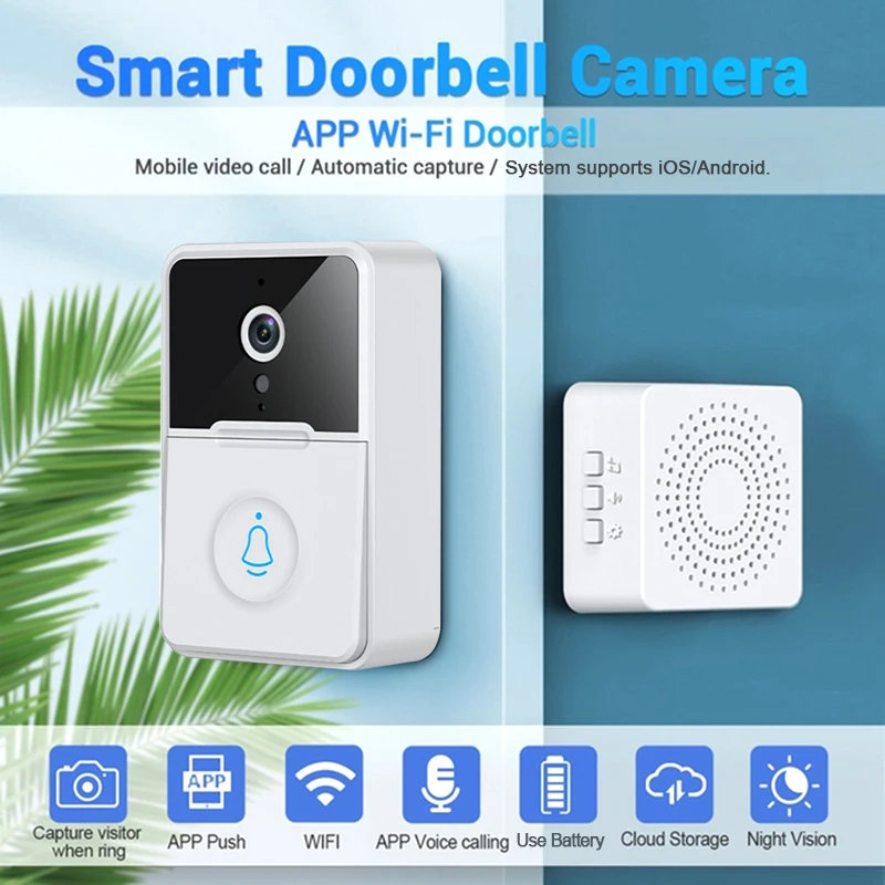 Outdoor Wireless Doorbell x3Pro House Chime Kit 2.4G WiFi Remote Video Intercom for SmartPhone Home Welcome Melody Mini DoorBell