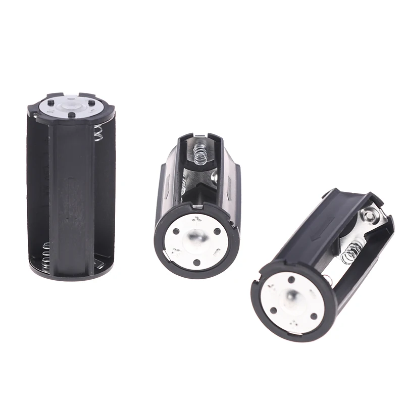 1/3Pcs Black Cylindrical Battery Adapter Case 3x AA to D Size Battery Holder Hold 3 Standard AAA Batteries For Flashlight Lamp