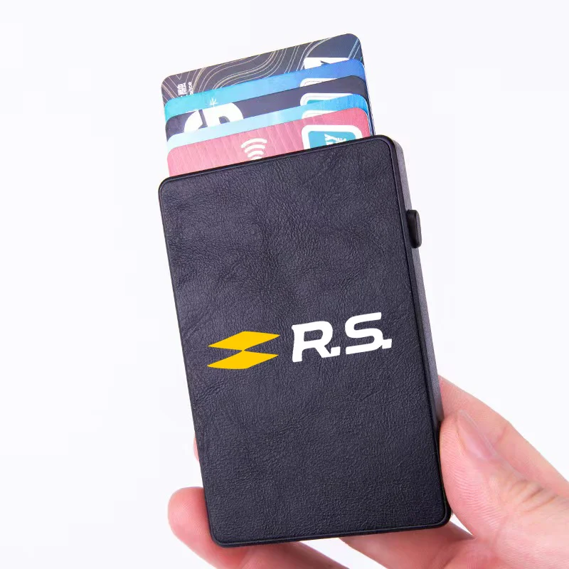 RFID Anti-theft Carbon Fiber luxury Card Holder Bank Credit Smart Pop Up Wallet For RS Line Megane Scenic Koleos