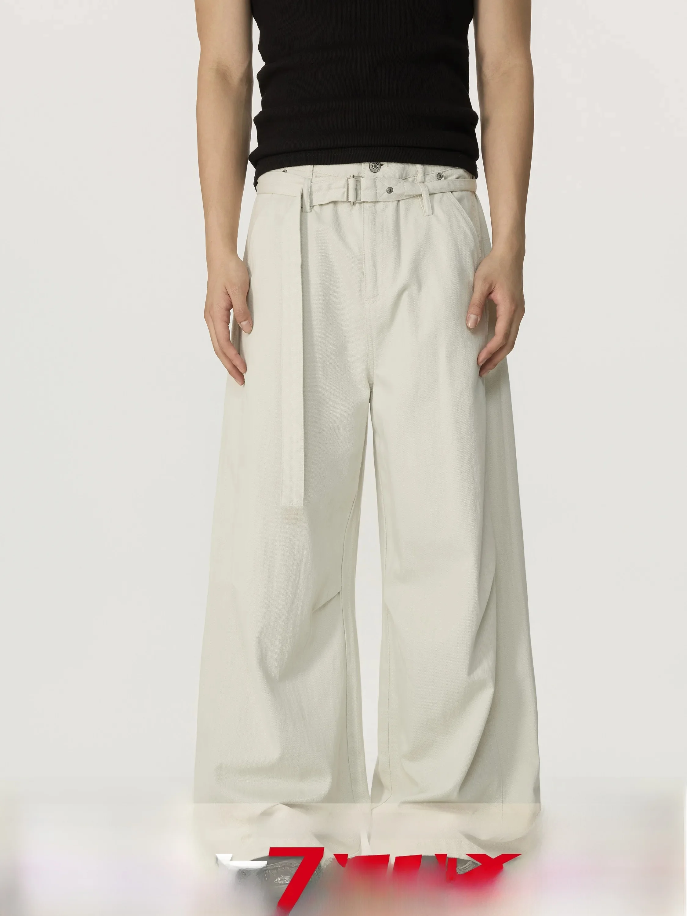 Jeans Casuais Estilo Zen BLAEXIT Brancos Vintage para Homens e Mulheres, Calças Longas de Corte Reto Confortáveis em Algodão