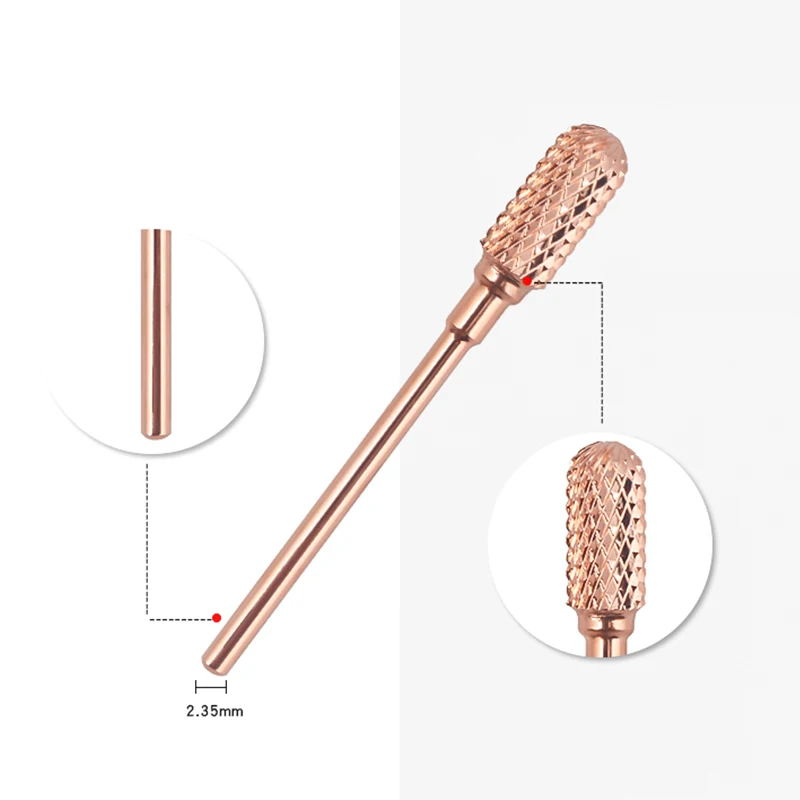 Rose Gloden Hartmetall Fräser Nagel Bohrer Bits Elektrische Maschine Maniküre Links Rechts Hand Nägel Dateien DIY Zubehör Werkzeuge – Detail 4