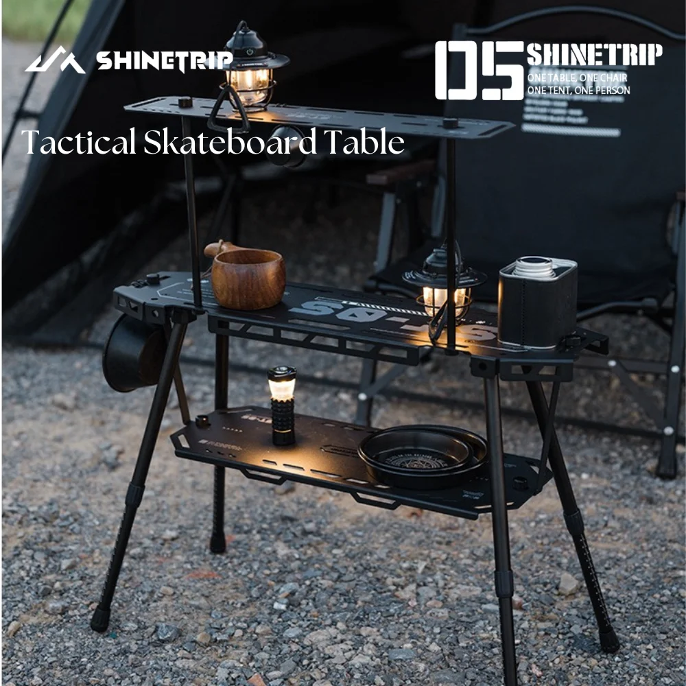 

Camping IGT Tactical Table with Bag Lightweight Multifunctional Folding Aluminum Alloy Portable Outdoor Adjustable Shelf Table