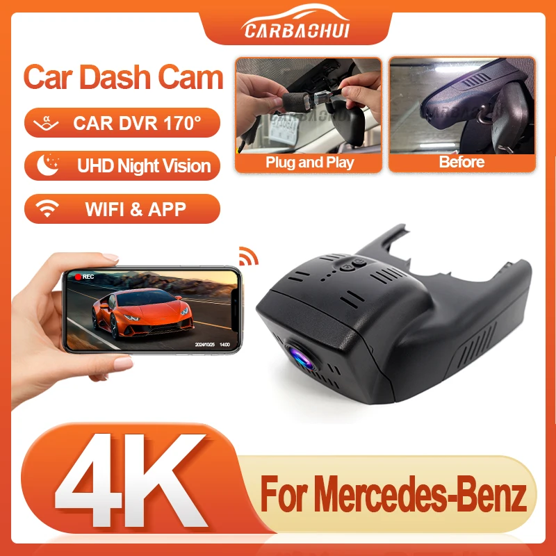 

Автомобильный видеорегистратор 4K Dash Cam Plug and play камера для Mercedes-Benz A Class A200 A250 A180 W176 для MB GLA CLA180 CLA200 W117 gla250 X156