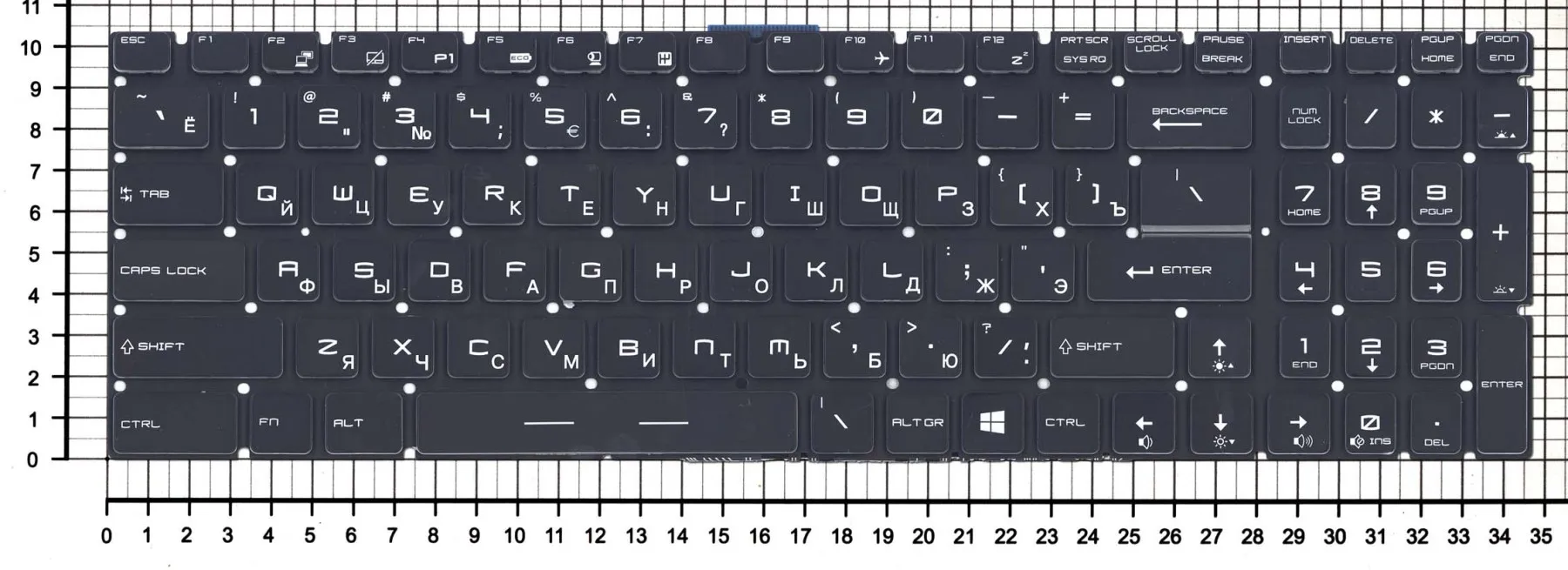 MSI v143422dk1 black keyboard with white backlight support
