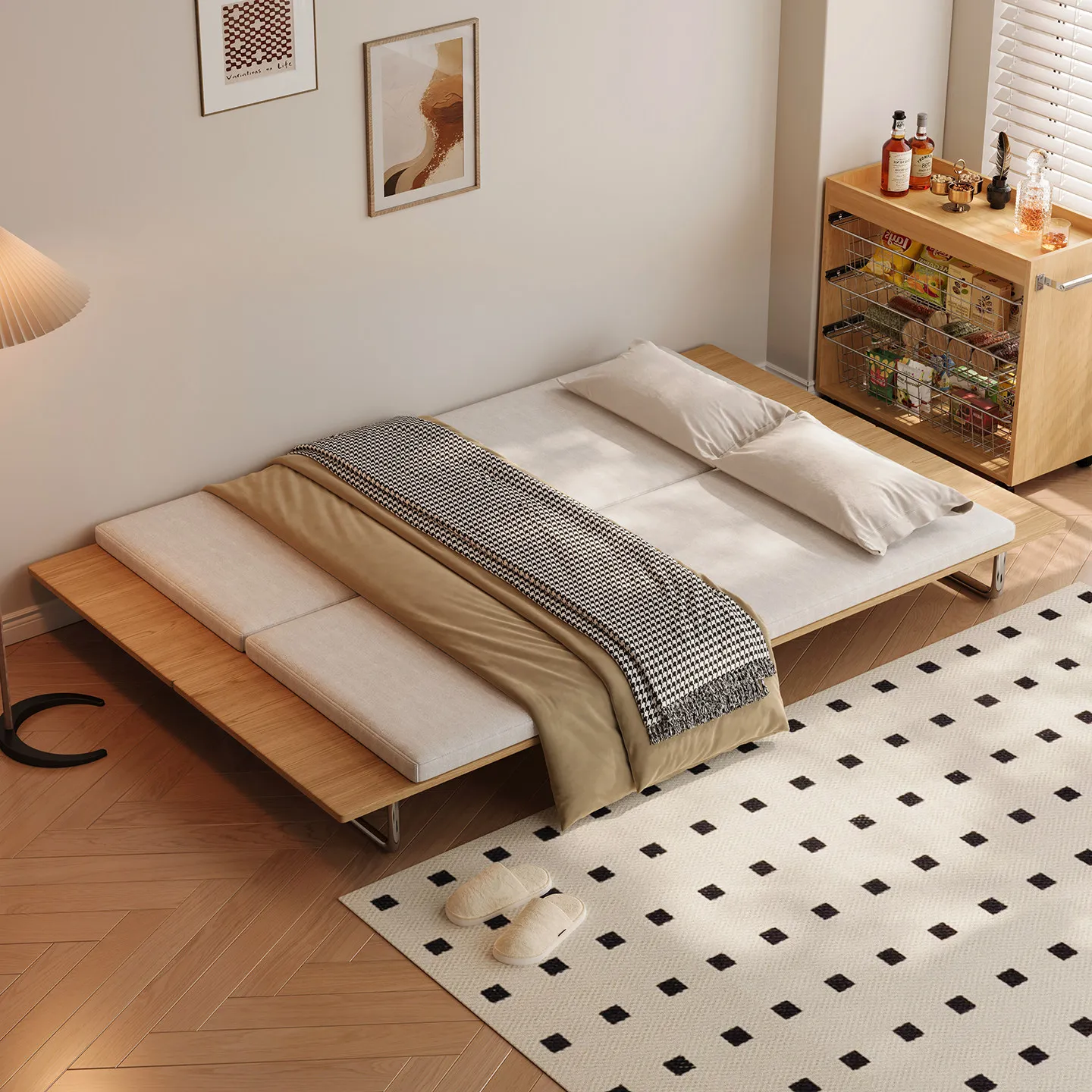 Wabi Stillwind small apartment foldable sitting and lying dual-purpose storage sofa bed