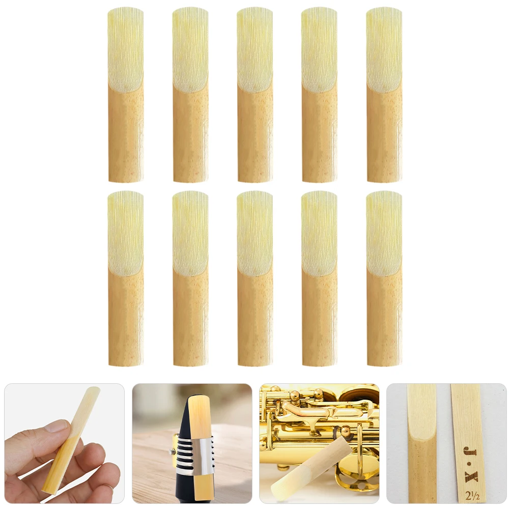 

10 Pcs Saxophone Reed Saxphone Accessories Replace Instrument Parts Replacement Bamboo Accessory