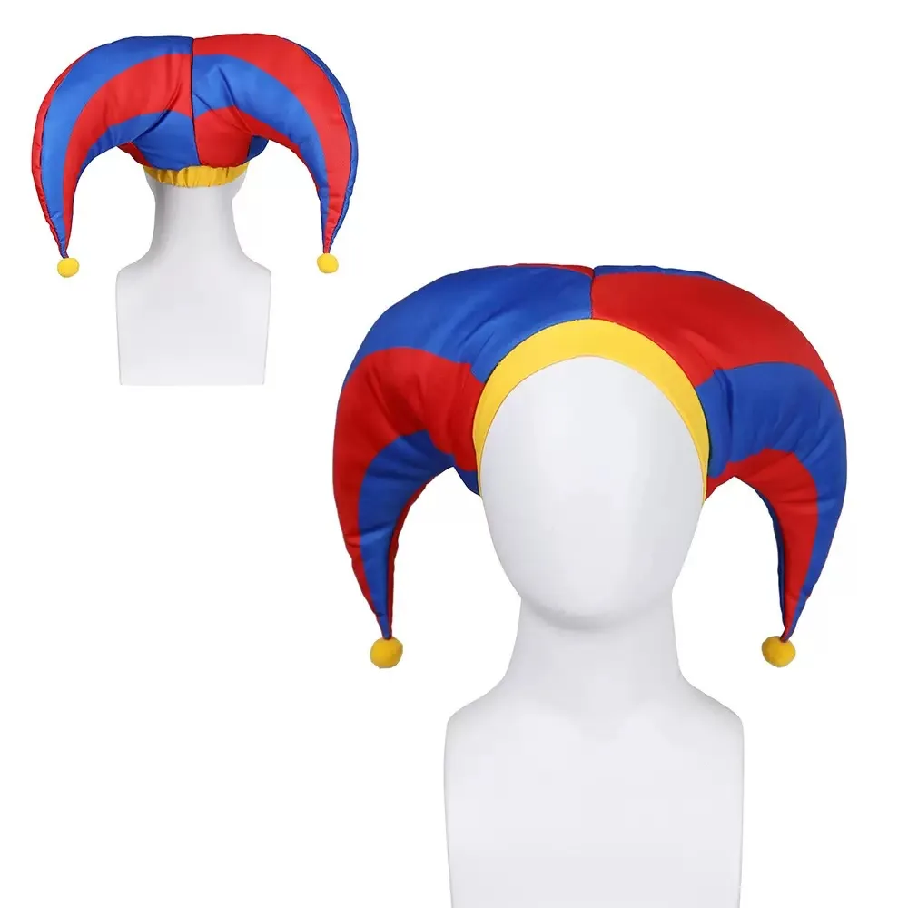 Pomni Circus Jester Cap Adult Kids Cosplay Hat Amazing Digital Circus Cartoon Character Headwear Halloween Party Props Accessory