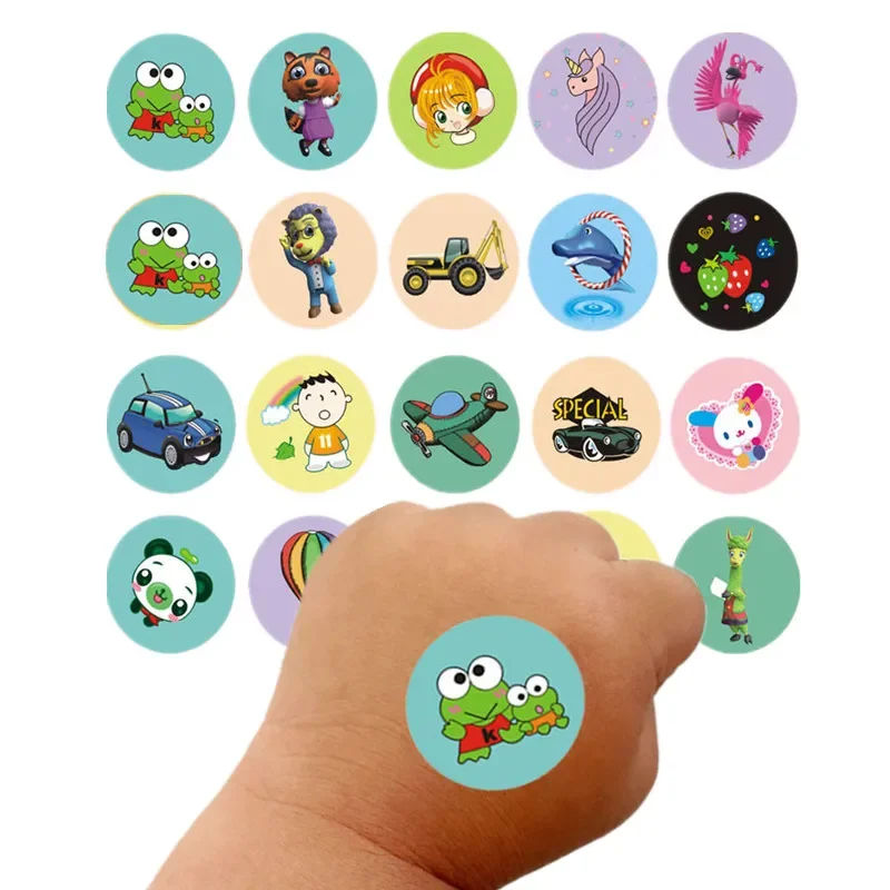 50pcs/set Cartoon Kawaii Band Aid Round Wound Plasters for Children Injection Skin Wound Dressing Patch Tape Adhesive Bandages