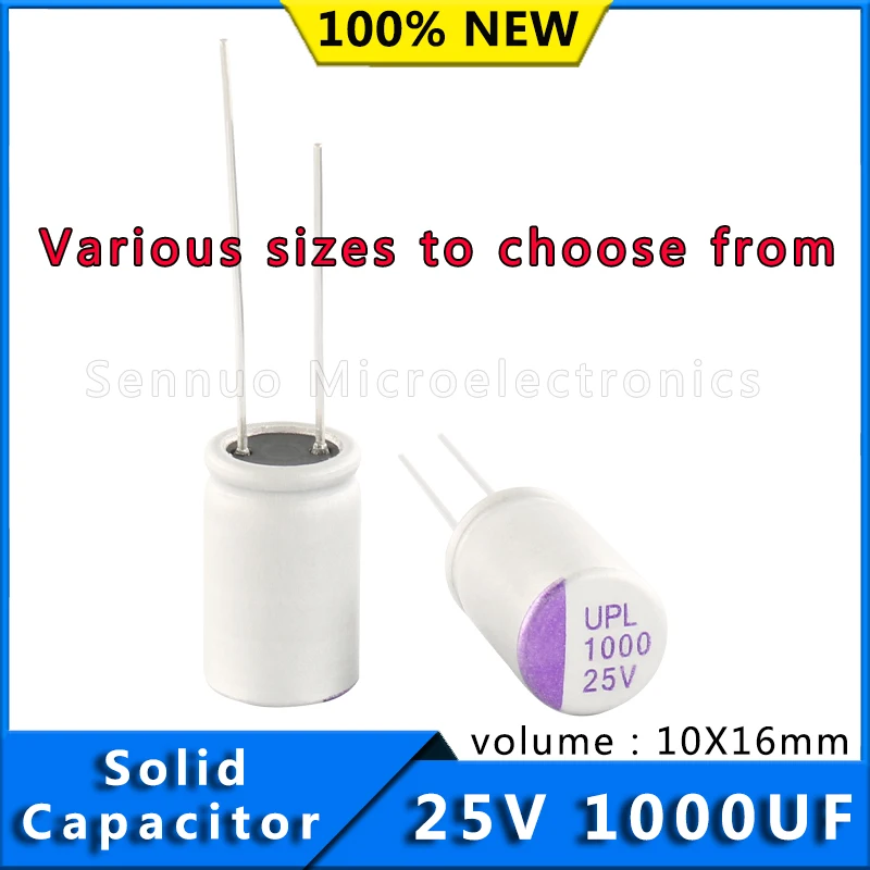 

10pcs new 25v 1000uf capacitor volume 10x16mm 1000 uf 25 v DIP Solid Electrolytic Capacitor Aluminum electrolytic capacitors