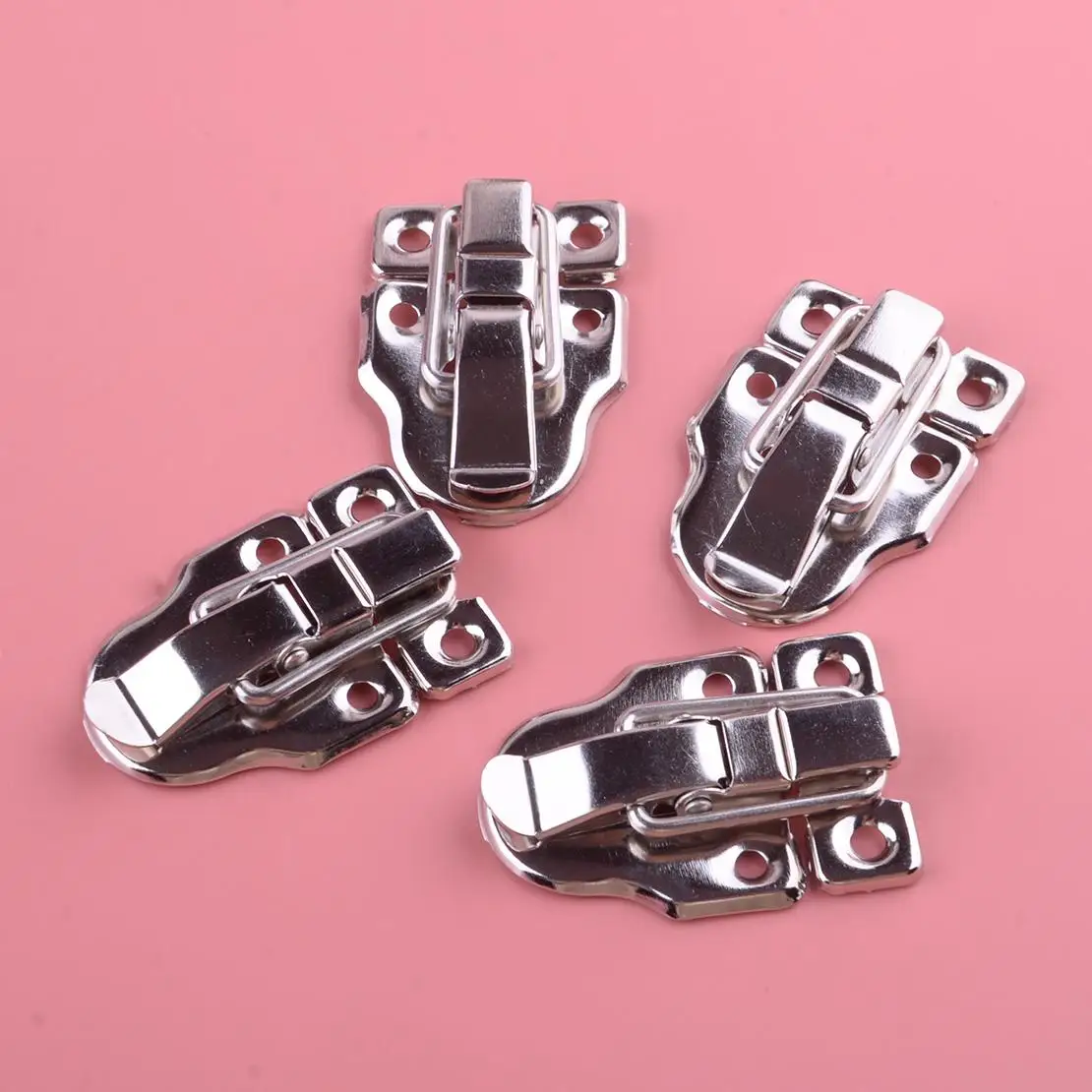 4Pcs Toggle Latch Buckle Lock Clasp With Screw Silver Fit for Tool Jewelry Wood Trinket Craft Box Suitcase