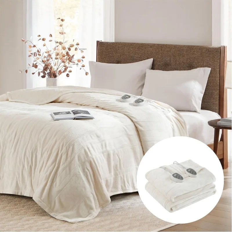 Degrees of Comfort California King Electric Blanket with Dual Controls, Large Fleece Heated Blanket for Bed,auto Shut Off