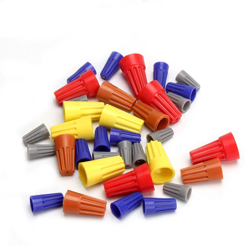 100Pcs P1 P2 P3 P4 P6 colorful Electrical Wire Twist Connectors Assorted Wire Twist Nut Connector Terminals Cap Rotating Kit