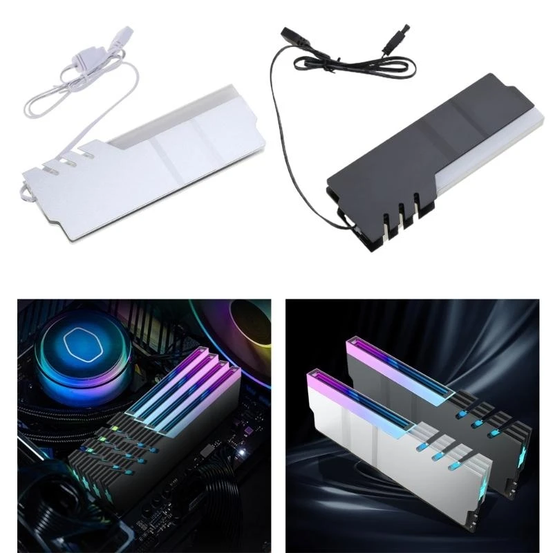 

Memory Heatsink RAM Heat sink Cooler Memory Radiator ARGB Light Radiator with Multi-color Modes Aluminum Radiator P9JB