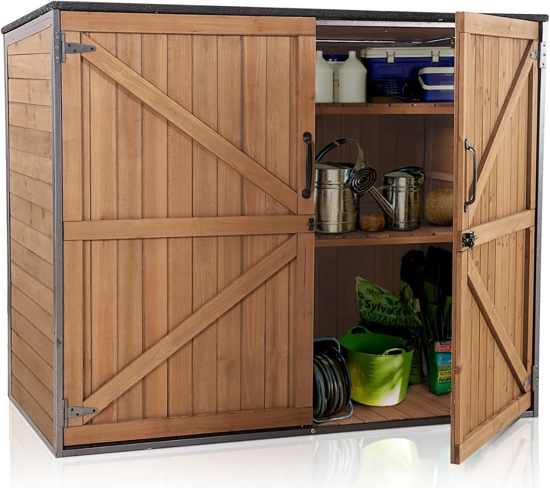 

Outdoor Storage Cabinet, Small Garden Shed, Outside Vertical Shed with Waterproof Roof, 33.3 cu.ft for Garden