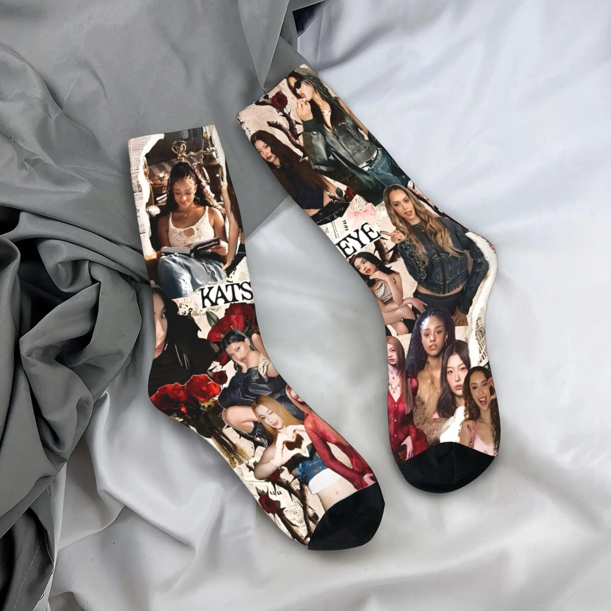 Katseyes PINKY UP kpop Merchandise Men Women Socks Cozy  Sport Middle Tube Socks Cotton Gift Idea