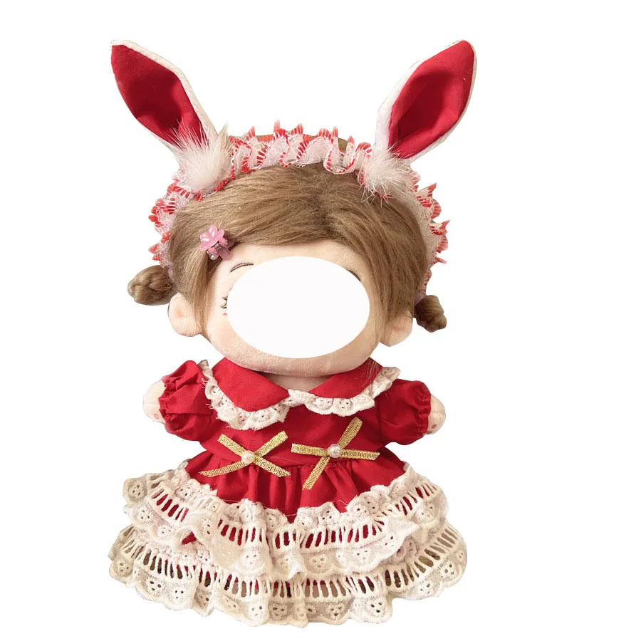 Ropa de Cosplay Linda para muñeca de algodón de 20cm, vestido de sirvienta de princesa, figuras, conjunto de ropa Lolita, muñecas para niños, falda,