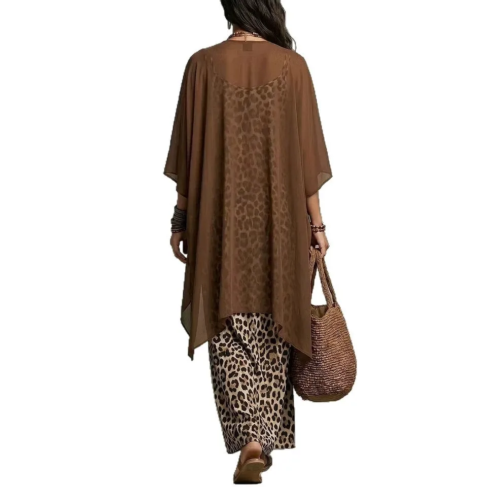 9 16 Sleeve Printed Set Maxi Length Western Style with Digital Print Flower Pattern Casual Wear Long Skirt Women Matching Sets