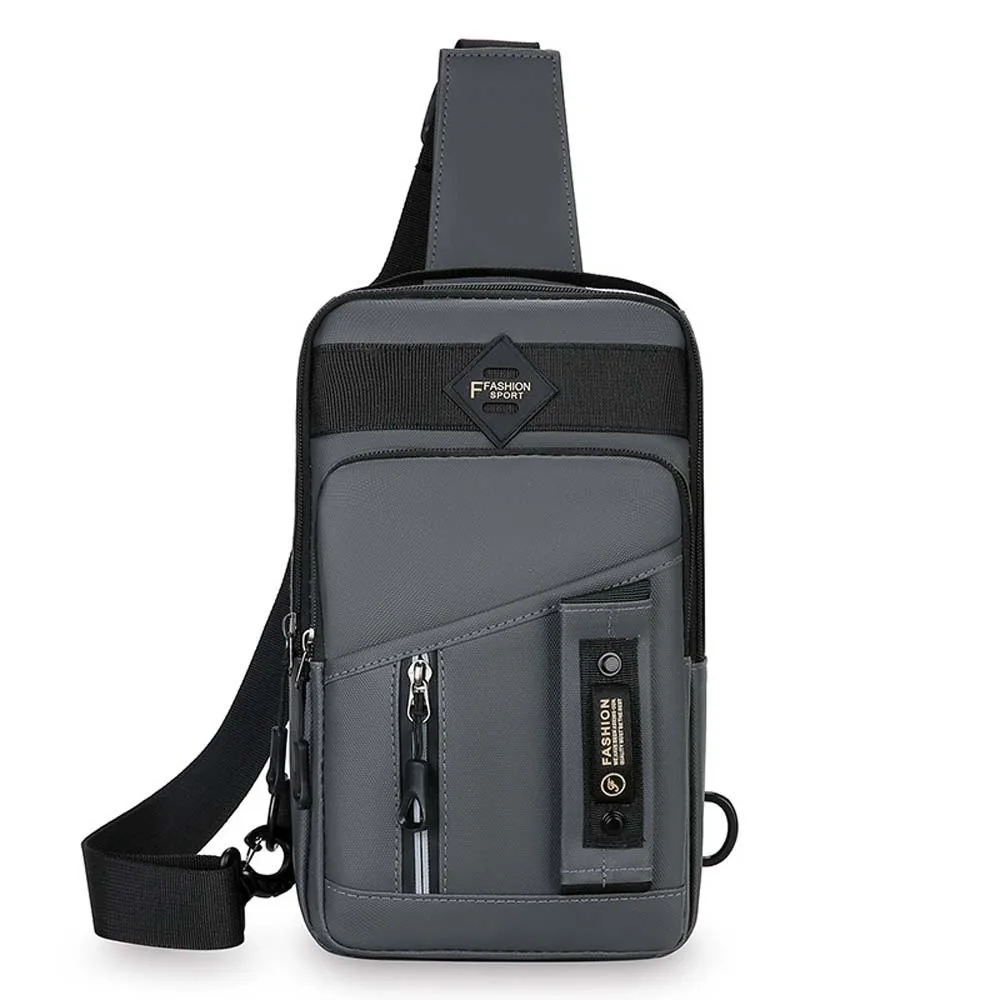 With Reflective Strips Men's Chest Bag Adjustable Strap Multi-functional Handheld Crossbody Pack Large Capacity Minimalist