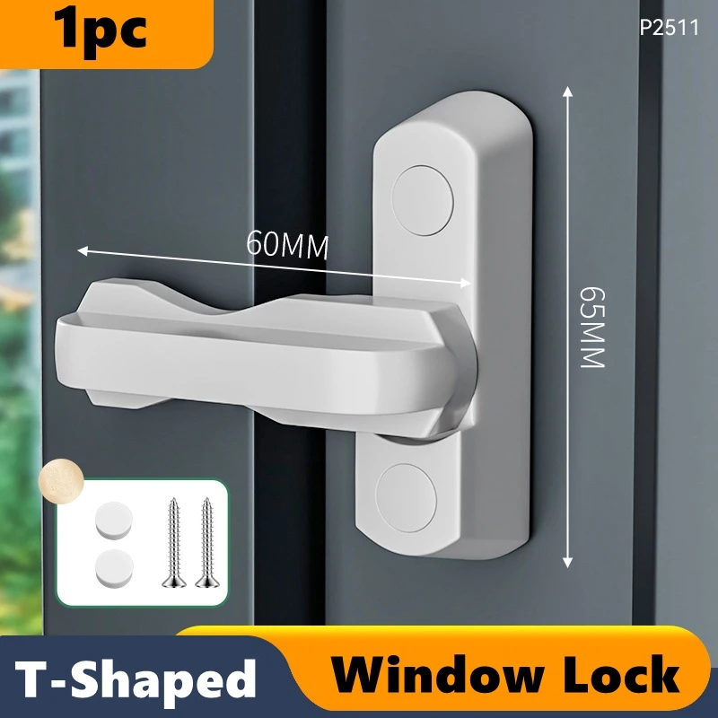 T-locks Plastic+Stainless Steel+Zinc Alloy UPVC Child Safe Security Window Door Sash Lock Safety Lever Handle Sweep Latch