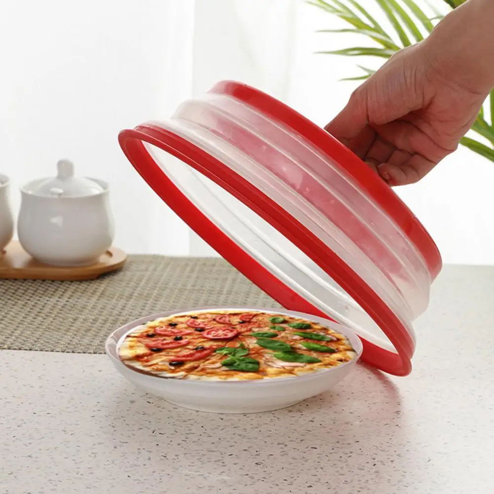 Microwave Cover Transparent Collapsible TPR Heat Insulation Microwave Splatter Guard Kitchen Tool Microwave Splash-proof Cover