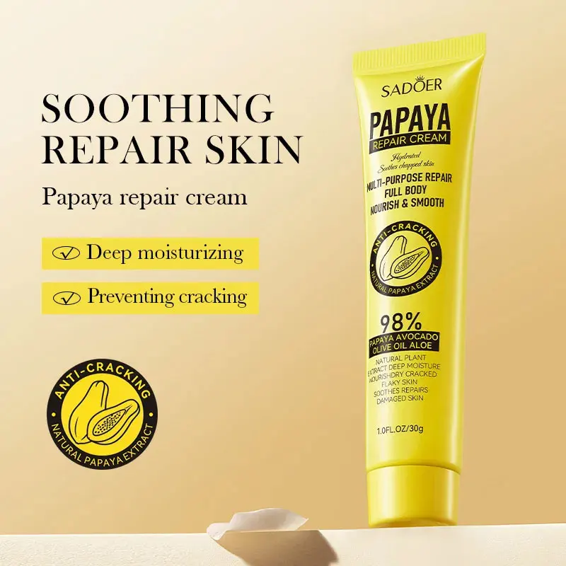 

SADOER Papaya Moisturizing Cream Anti Cracking Repair Hydrating Heel Neck Face Universal Body Cream Skin Care Products