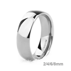 Kolmnsta 6mm Men's Titanium Ring Silver Color Polished Classic Engagement Anel Rings For Male Female Wedding Bands Never Fade