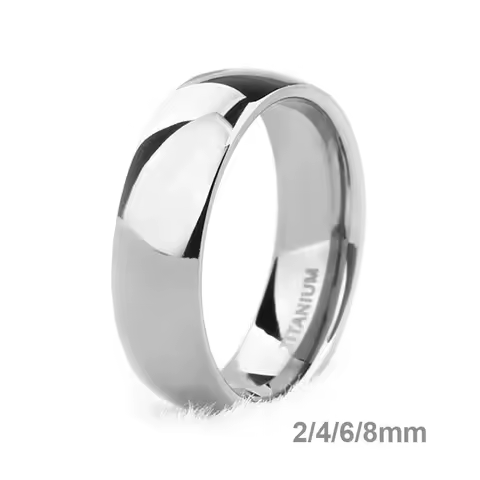 Kolmnsta 6mm Men's Titanium Ring Silver Color Polished Classic Engagement Anel Rings For Male Female Wedding Bands Never Fade