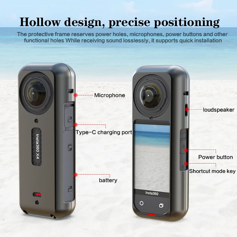 

Metal Protective Cage For Insta360 X4 Sports Camera All-round Anti-drop Housing Frame with Lens Protector Cover