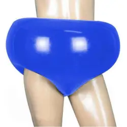 100% Latex Rubber Inflatable shorts pants Navy blue Sexy customization XS-XXL