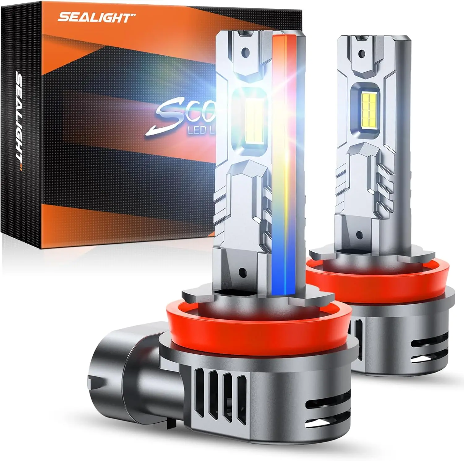 

Лампы для противотуманных фар H11 H8 H9 H16, яркость 50 000 лм, вентилятор 14 000 об/мин, холодный белый свет 6500K, без полярности, комплект из 2 шт.