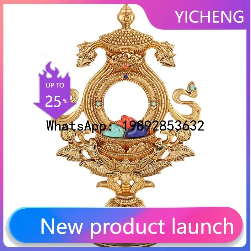 

PYJ Home Decoration Huibao Pure Copper Eight Ruiwu Lotus Home Living Room Small Ornament