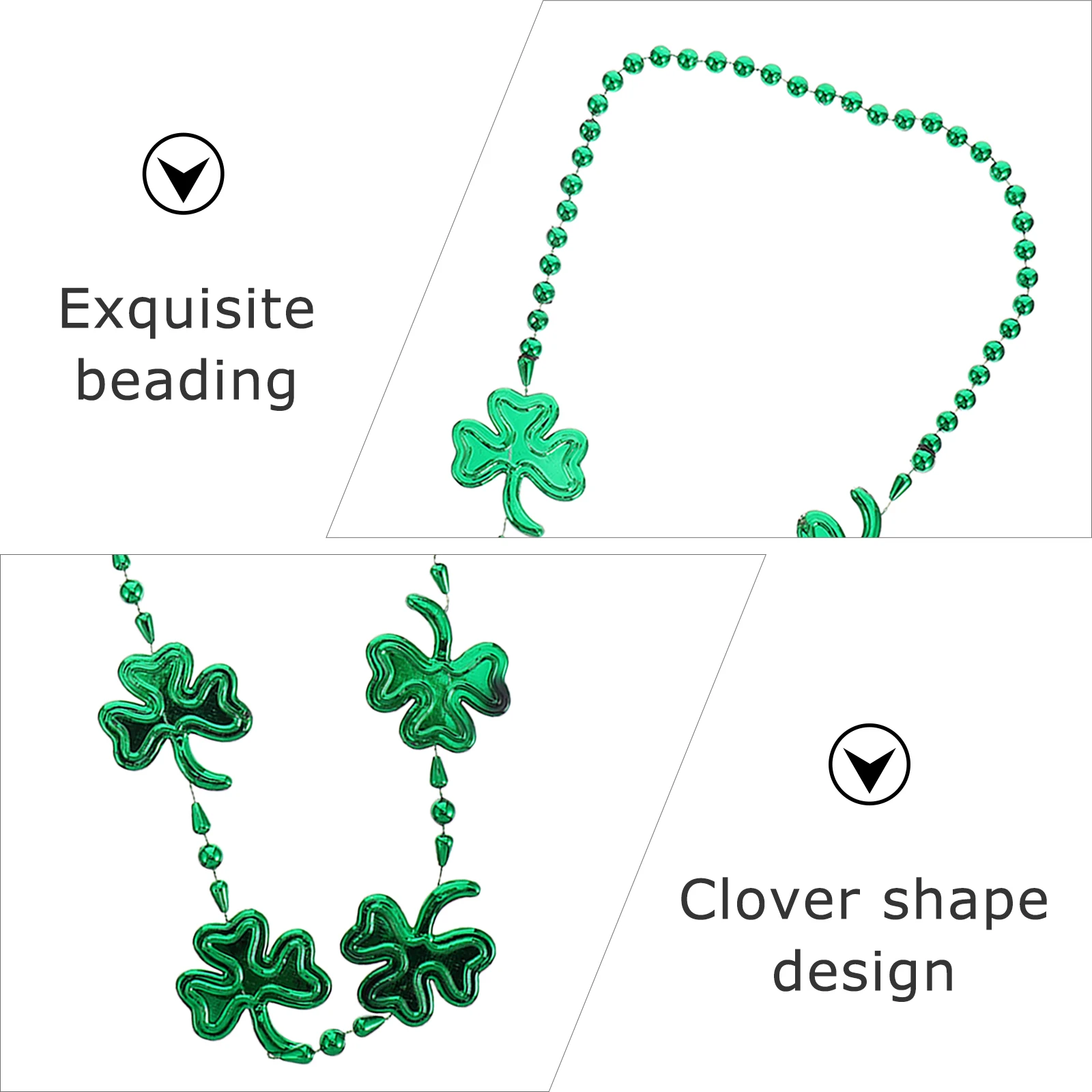 

3 Pcs Shamrock Necklaces Green Color Beer Mug Theme St Patrick Accessories Festival Parade Decorations Gifts