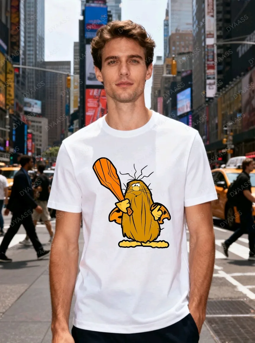 هانا باربيرا مضحك الكابتن الكهف رجل الكهف 1980s الكرتون المطبوعة أعلى الرجال والنساء قصيرة الأكمام