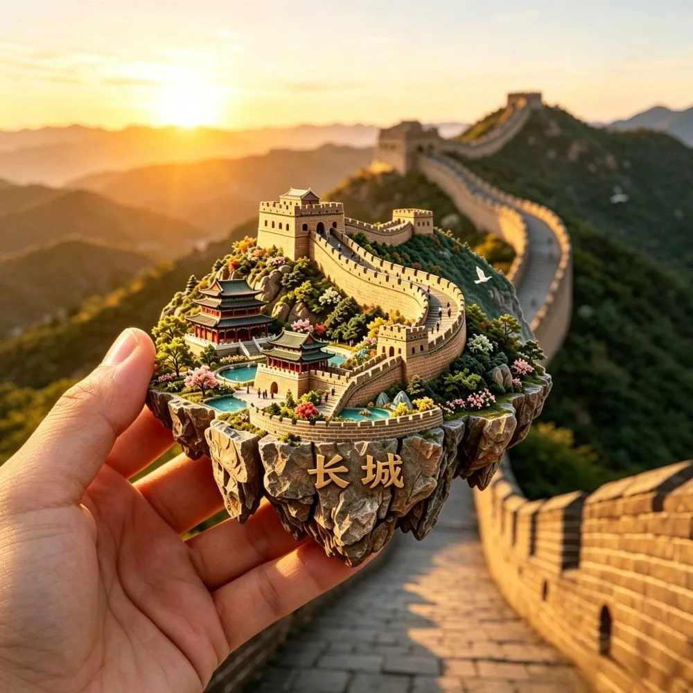 Great Wall Fridge Magnet Metal Relief Beijing Badaling Travel Souvenir Gift